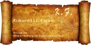 Kukorelli Fanni névjegykártya